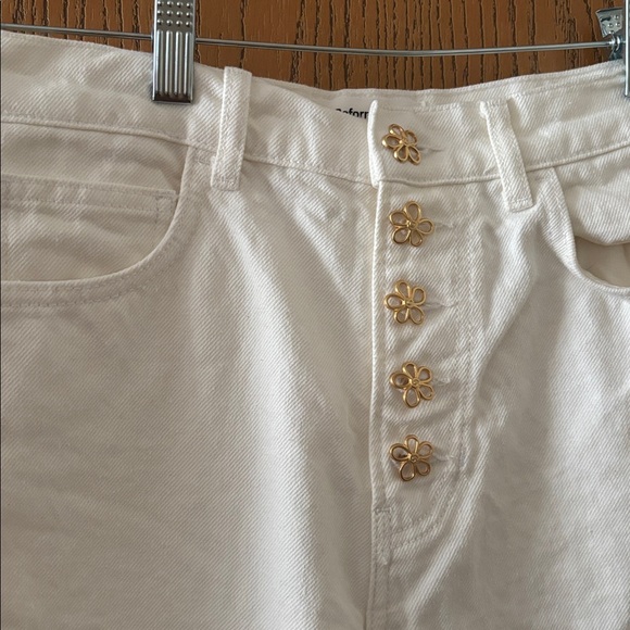 Reformation Cynthia Gold Button | High Rise Straight Jeans | 100% Cotton - Picture 3 of 5